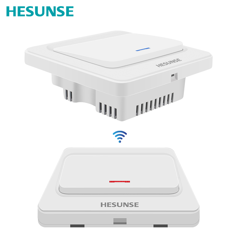 河森无线遥控开关面板免布线220v电灯楼梯家用双控随意贴卧室电源