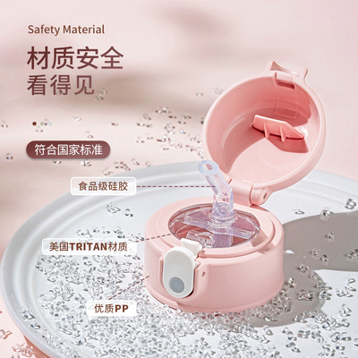 孕妇带吸管杯子产妇水杯t女生糖耐大人高颜值耐高温刻度玻璃杯