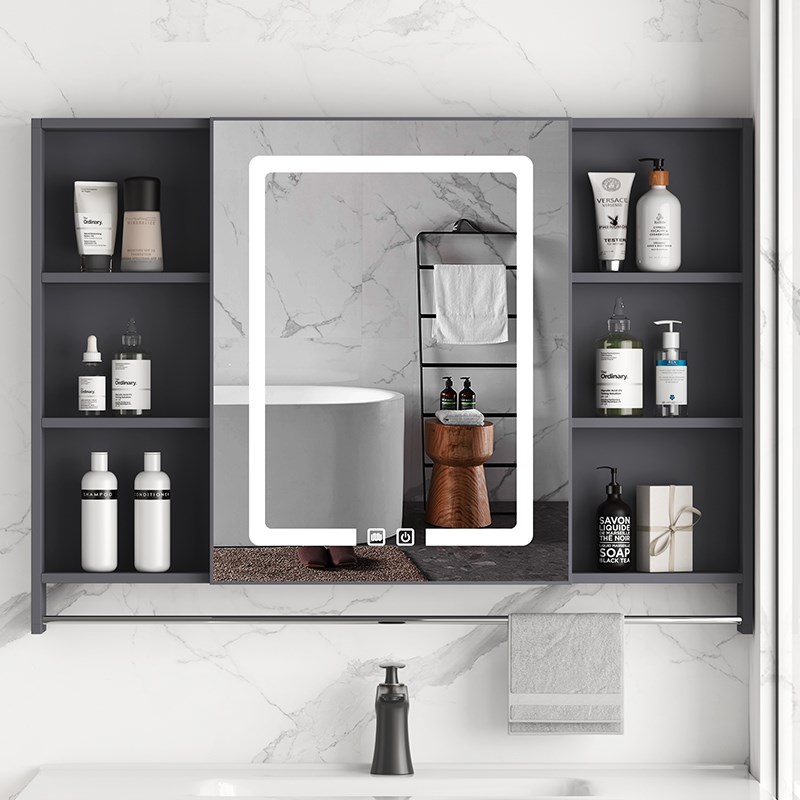 太空铝浴室柜镜柜组合洗手间单独收纳盒镜箱N卫生间挂墙式智能镜
