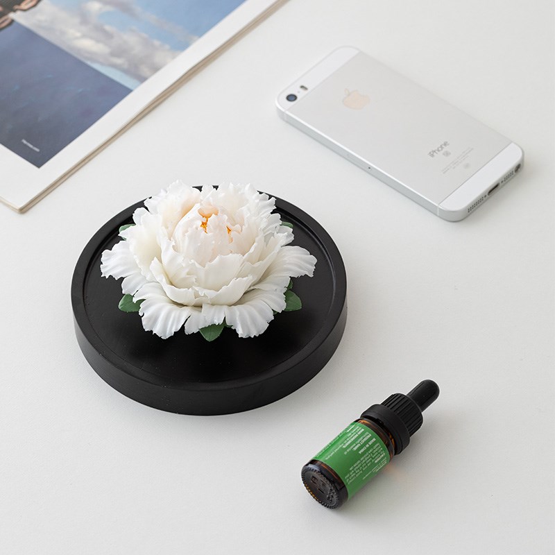 非遗手捏瓷花牡丹扩香瓷盘陶瓷花朵家居J香L薰摆件车载饰品浪漫香