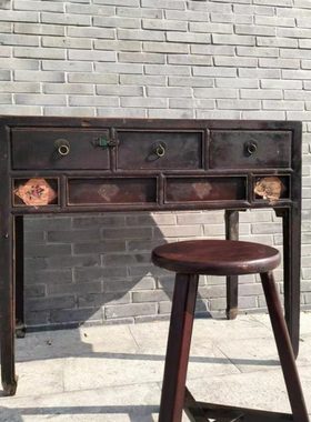 八十年代办公桌书桌椅一套怀旧老物件复古旧家具影视道具装饰摆件