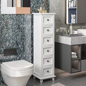 实木床头柜极简多层抽屉式 卫生间储物柜小型收纳柜30cm夹缝储物柜