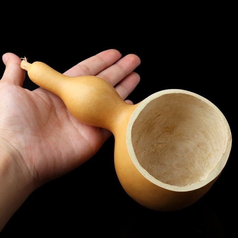 葫芦瓢盛水舀面水瓢葫芦脸皮工艺品独K把单肚葫芦制品瓢摆件