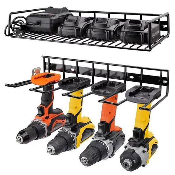 电动工具收纳架带充电站钻头支架壁挂式车库储物架电钻挂墙置物架,收纳整理,首饰盒,淘宝优惠券,粉丝福利购,淘宝优惠卷