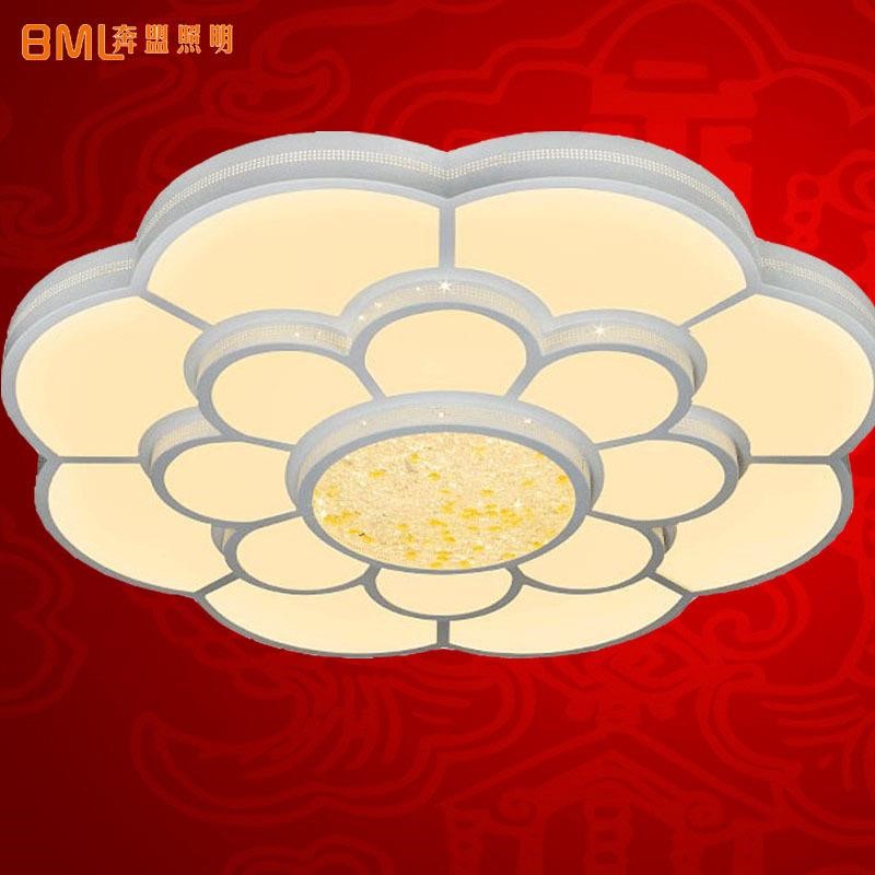 led吸顶灯客厅卧室梅花形水晶浪漫卧室灯饰8809