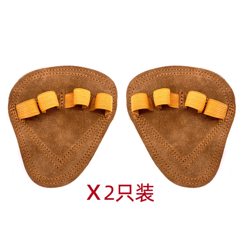 硬拉卧推半指牛皮护掌引体向上防滑单杠哑铃健身护手运动防磨手套