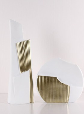 简约现代创意几何陶瓷摆件样板间客厅酒店电视柜酒柜花器装饰摆放