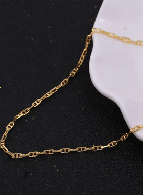 s925纯银配件新潮时尚猪鼻项链锁骨链男女通用套链毛衣链饰品