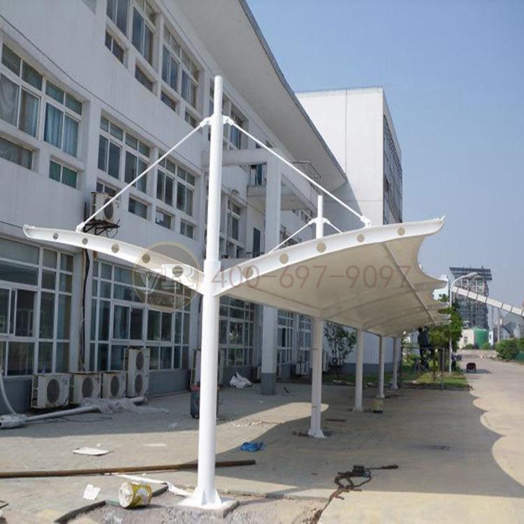 景观张拉膜汽车车棚工程安装工厂自行车隔热膜结构雨篷材料制作