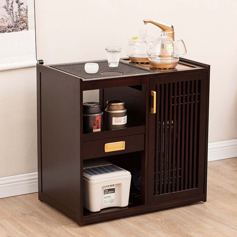 移动茶水柜花梨实木茶边柜小型茶台家用烧水壶一体边几客厅置物柜