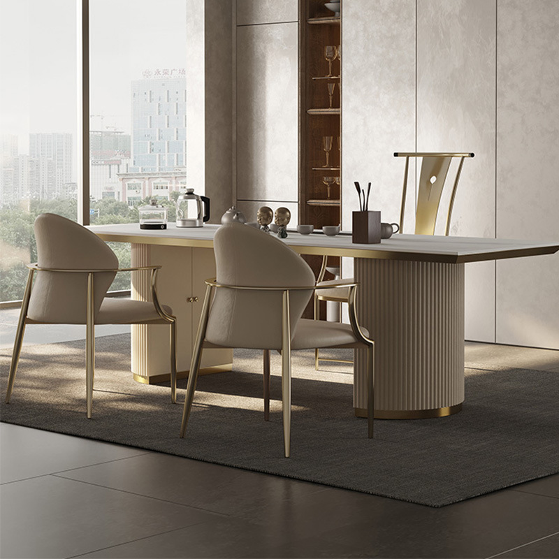 轻奢岩板茶台高端客厅大板泡茶桌现代简约办公室茶桌茶具套装一体