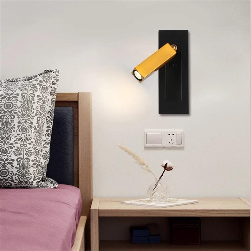 壁灯卧室床头led灯带开关极简可旋转阅读睡眠灯 酒店宾馆工程灯具