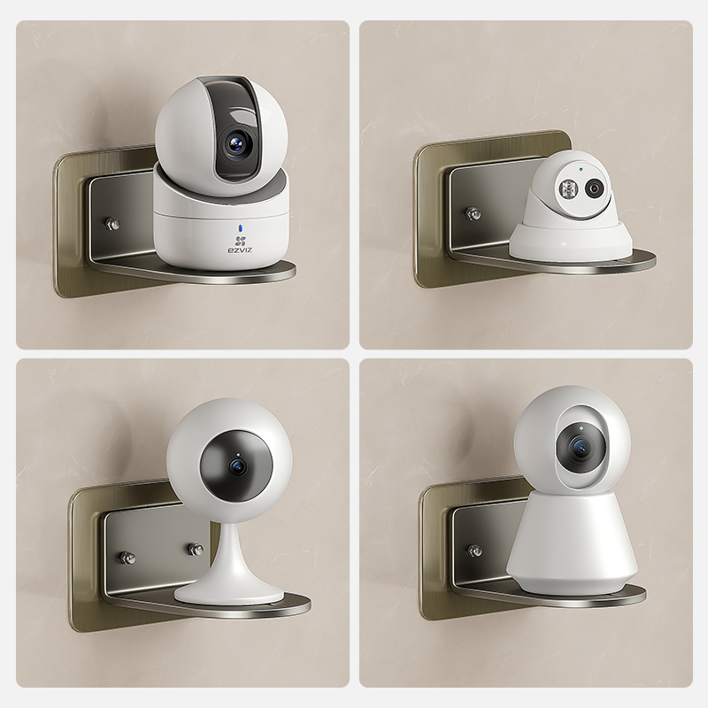 摄像头室内支架免打孔监控机架家用室外墙上置物架路由器放置架子