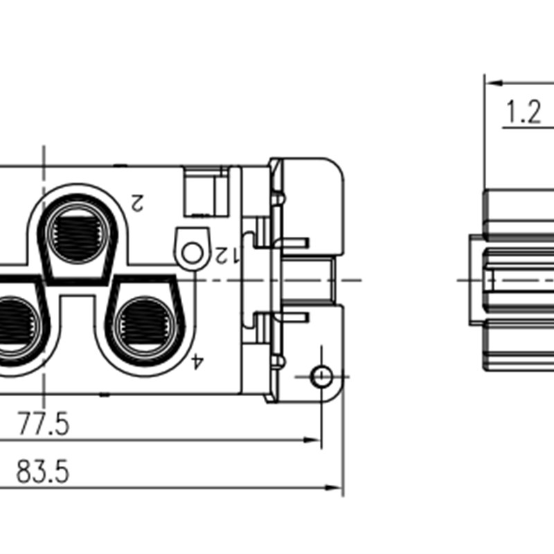 矩形重载连接器 4芯公母对插针 航空插头插座 HK-004/0-M/F