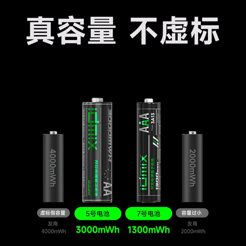 【3c认证电池】idmix充电电池7号5号大容量充电套装1.5V锂电池适