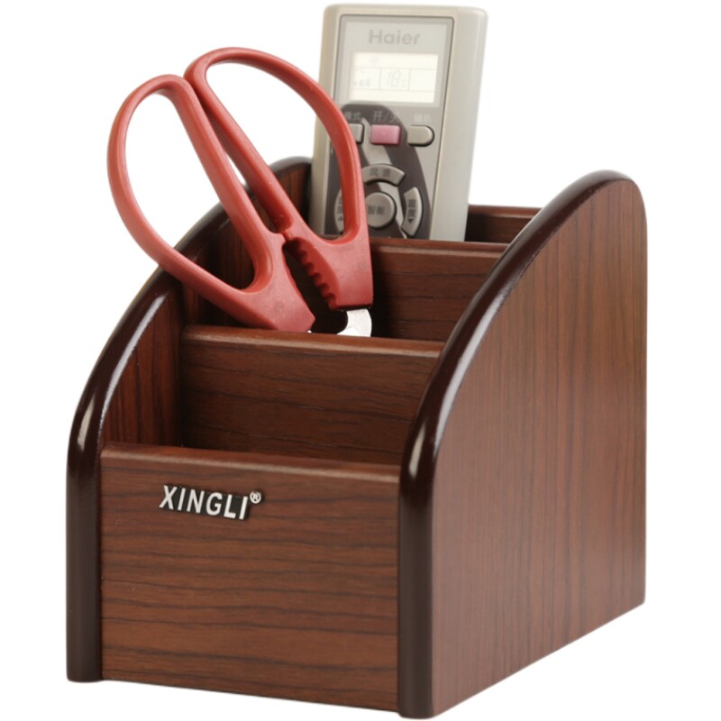 木制桌面收纳盒子木质茶几手机遥控器置物架客厅创意抽纸巾盒笔筒
