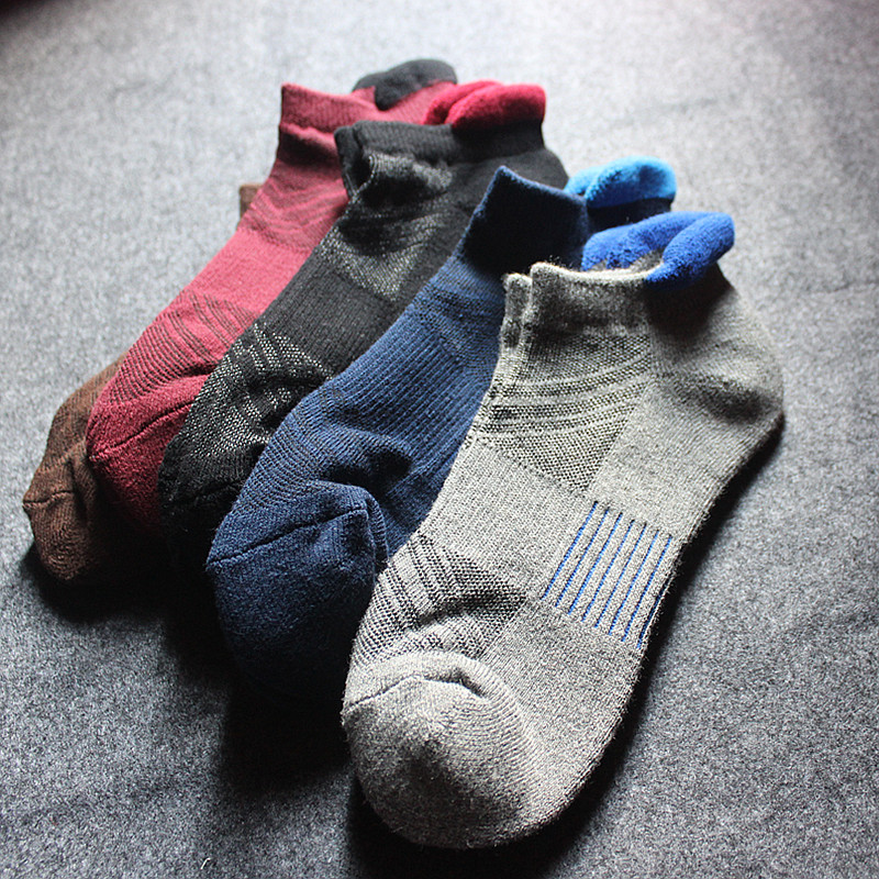 秋季袜子男士低帮短袜短款运动复古秋冬款毛圈潮流短筒加厚毛巾袜