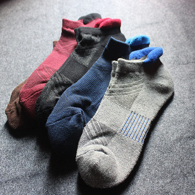 秋季袜子男士低帮短袜短款运动复古秋冬款毛圈潮流短筒加厚毛巾袜