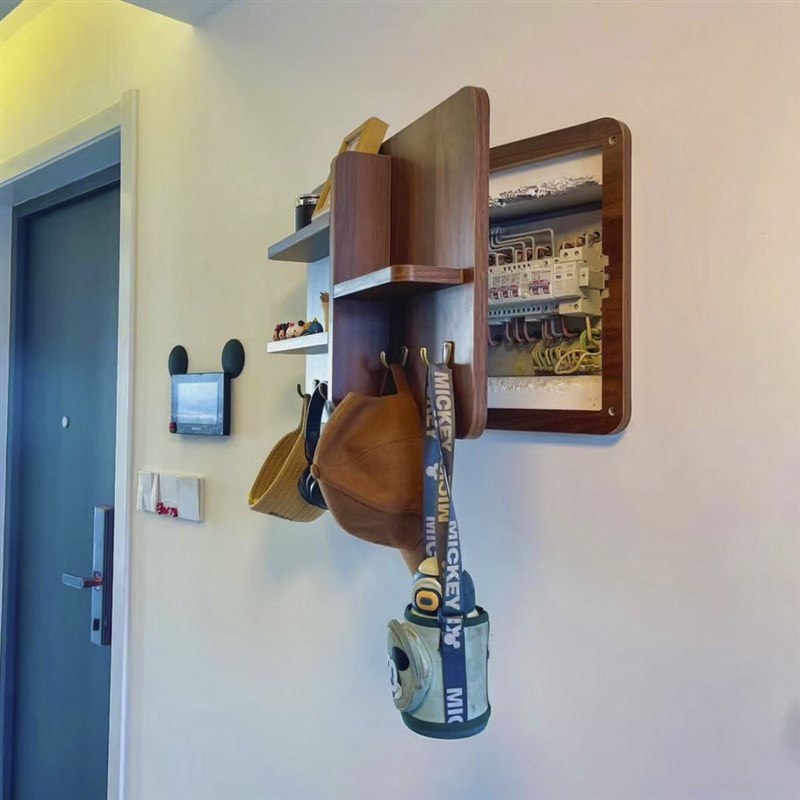 电表箱装饰画2025新款简约免打孔配电箱挂画改造置物架电闸箱遮挡