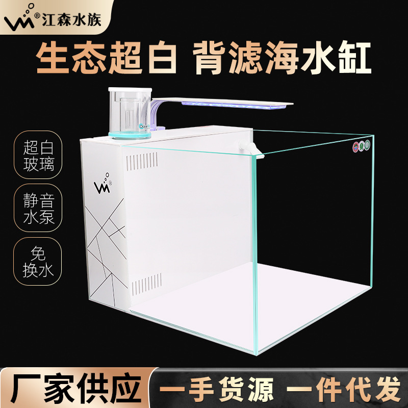 背部自循环过滤静音海水缸卧室客厅家用小型海水缸免换水海水鱼缸