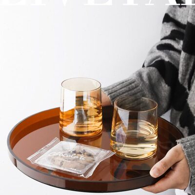 态生活亚克力托盘北欧风装饰摆件香薰蜡烛桌面收纳盘客厅茶具盘托