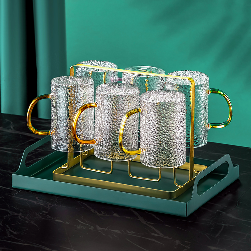 轻奢不锈钢杯架沥水家用杯子收y纳置物架创意托盘倒挂玻璃水杯架