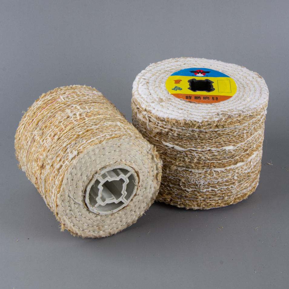 麻轮抛光轮拉丝机布金属不锈钢镜面拉丝轮120X100麻布轮打磨机