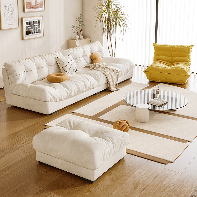 北欧Baxter羽绒沙发云朵网红款直排意式小户型科技布超软懒人高脚