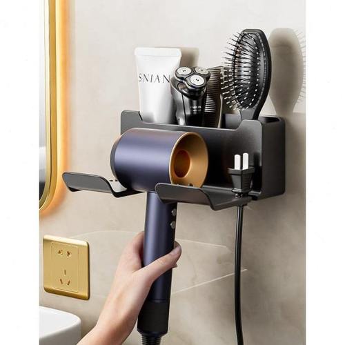 架吹风机风筒架子双电吹风解放置物架卫生间支架置放免打孔挂架手
