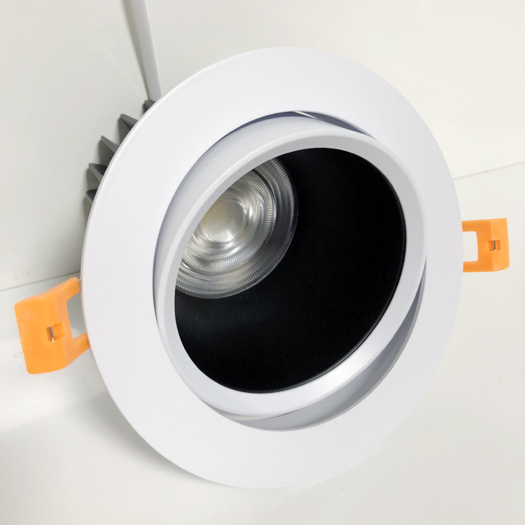 现代简约筒灯 科技感工程厂房照明天花灯压铸铝材嵌入式深防眩灯