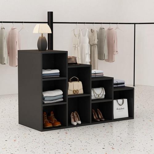 服装店双面格中岛柜女装店铺中间摆放陈列流水台鞋包展示柜展示桌