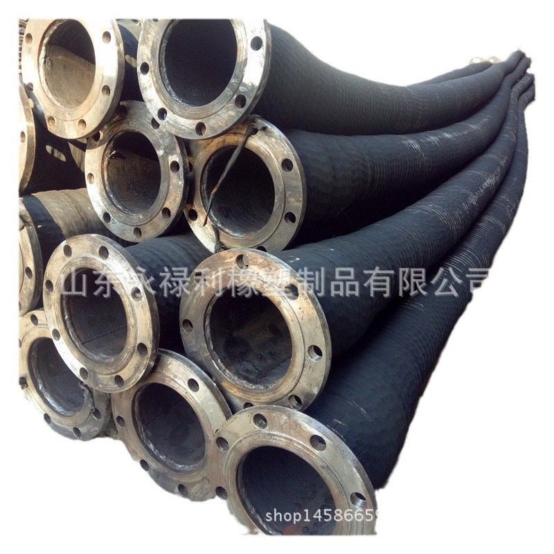港口码头用钢丝缠绕胶管吸沙用波纹橡胶管工地抽S排沙法兰钢丝胶