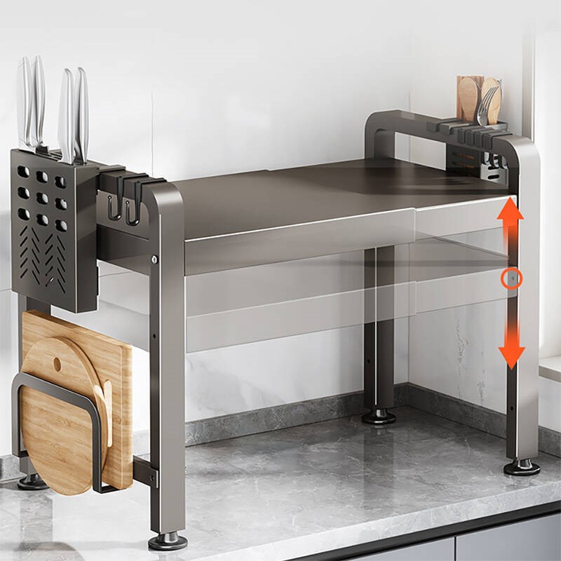 微波炉置物架伸缩厨房烤箱架子台面多功能家用电饭煲收Z纳专用支