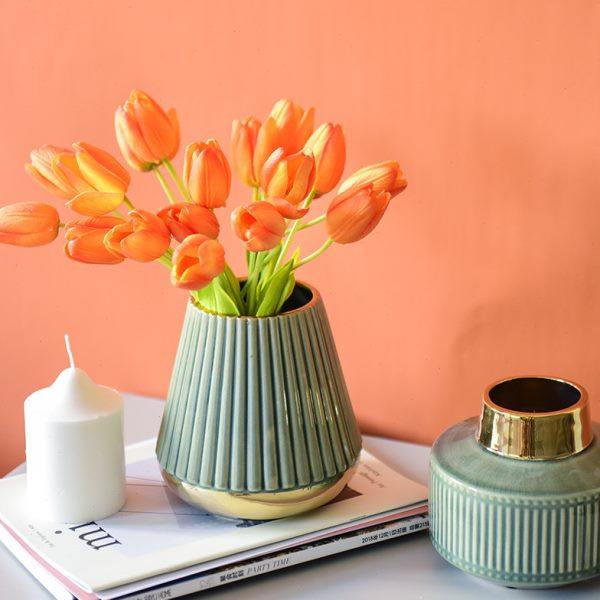 轻奢陶瓷花瓶摆件干花客厅现代简约花器样板间酒柜金色装饰品,家居饰品,花瓶,淘宝优惠券,粉丝福利购,淘宝优惠卷