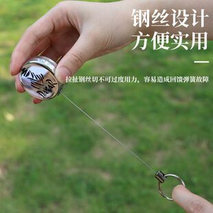 户外失手绳挂扣自动高弹力钢丝绳钥匙环防丢路亚伸缩钥匙扣易拉扣