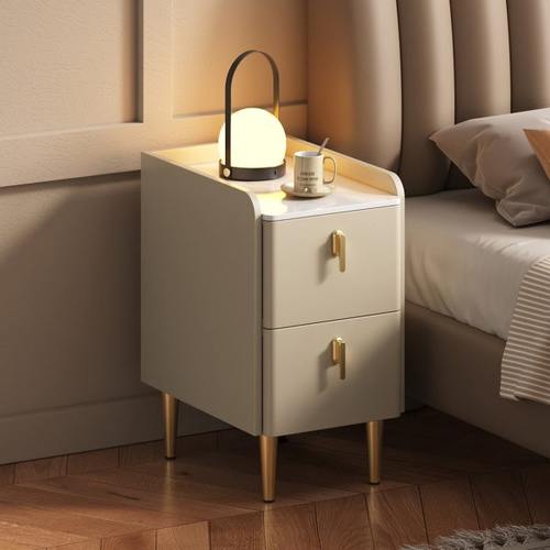 三梦极窄床头柜轻奢高级感超窄小型实木床边柜现代简约夹缝小柜子