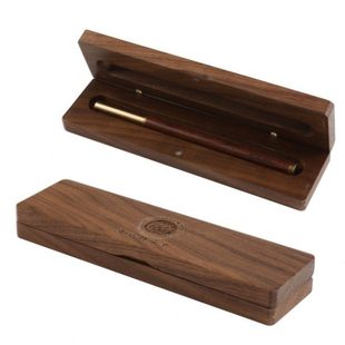 胡桃实木竹木钢笔盒收纳简约铅笔盒礼品复古商务文具刻字定制礼物