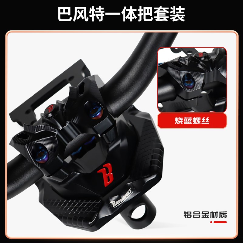 适用小牛NXT改装裸把巴风特蛇纹D龙头车把仪表罩全套直上原车挡风