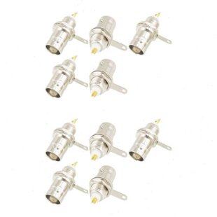 10x BNC Female Nut Bulkhead Solder RF Connector Adapters
