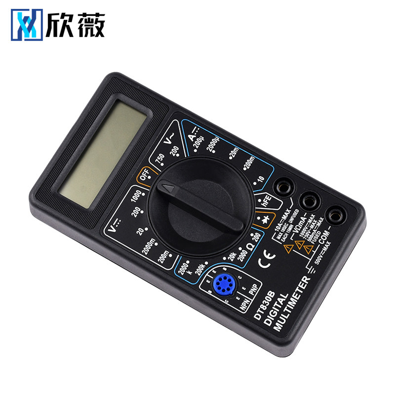 DT832万能表套装DT830B数字万用表测电压电阻二/三极管带电池表笔
