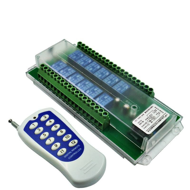 沙狐交流220V12路无线遥控开关多功能灯具电机S控制电源通断开关