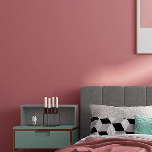 红色系墙纸嫣红桃红纯色卧室客厅背景墙无纺布壁纸浅红淡粉玫瑰粉