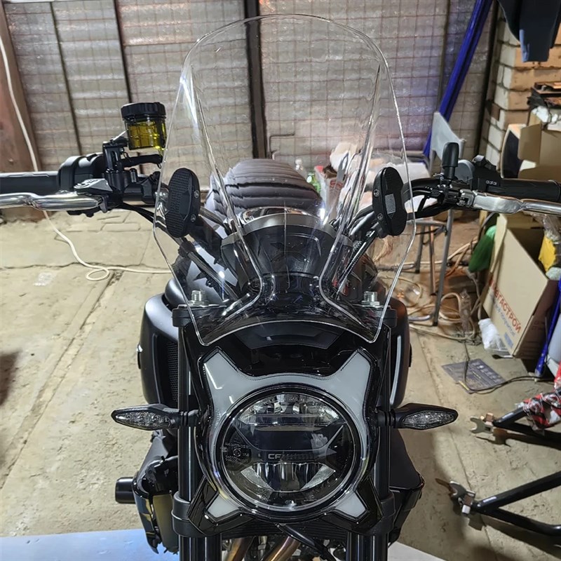 适用于本田幼兽CC110加高风挡A 摩托车通用复古挡风玻璃透明导流