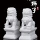 善唯 汉白玉精雕石狮子一对家用看门墓地墓碑前石雕摆件