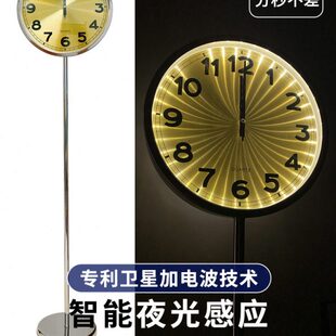 免打孔座钟卫星电波自动对时静音智能声控夜光时尚 落地钟2023新款