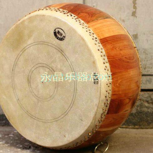 12寸扁鼓原木大鼓40CM竹钉堂鼓 罗冬元牛皮中鼓 牛皮竹钉鼓白坯鼓
