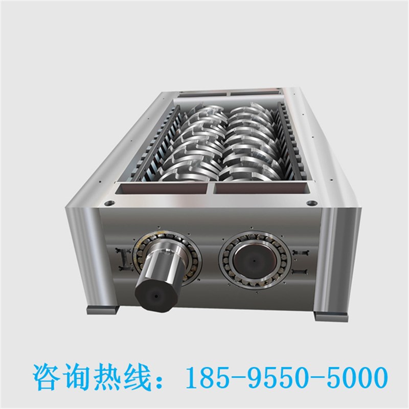 大型破碎绞肉机商用整猪碎骨冻货牛骨粉碎机双轴撕碎U机PP废旧轮