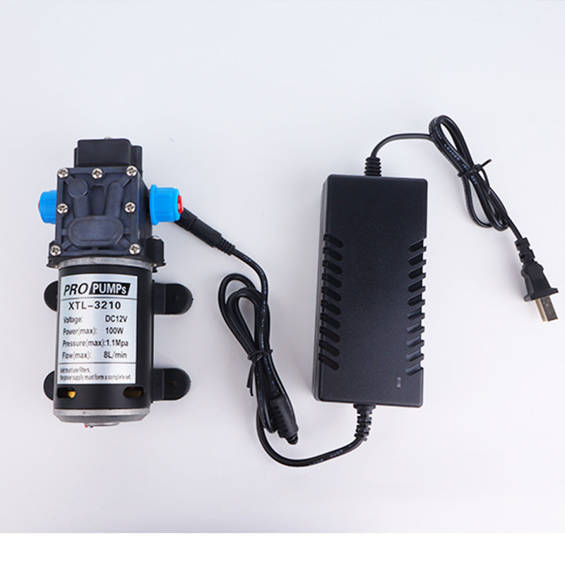 花园自动浇花增压水泵微型隔膜12v高压吸水泵家用定时60w喷雾回流