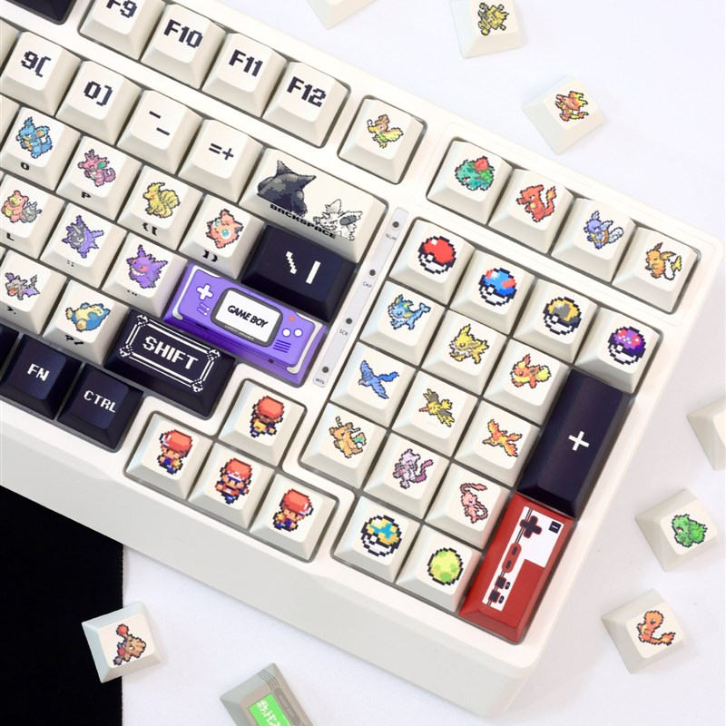 NAT原创宝可梦游戏键帽像素风机械键盘帽PBT五面热升华原厂高度