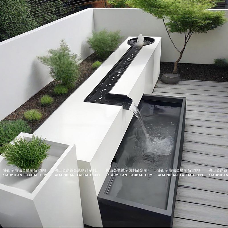 定制不锈钢流水涌泉摆件庭院花园别墅户外景观喷泉现代水景造景